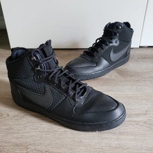 Nike Mens Court Borough Mid Winter Basketball Shoe Black AA0547-002 Lace Up 10.5